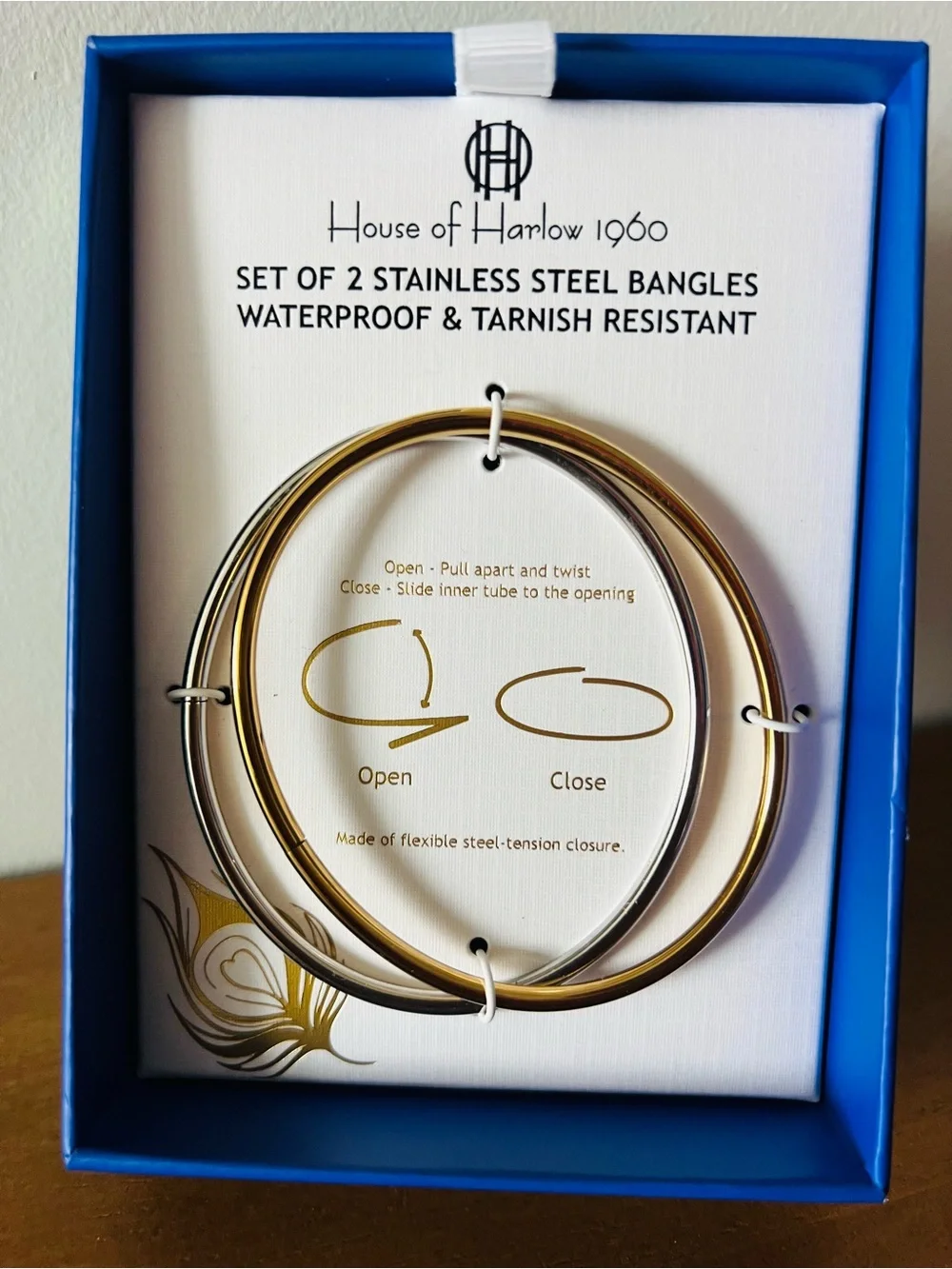 NWT | House of Harlow 1960 Two-Tone Stainless Steel Bangles Set